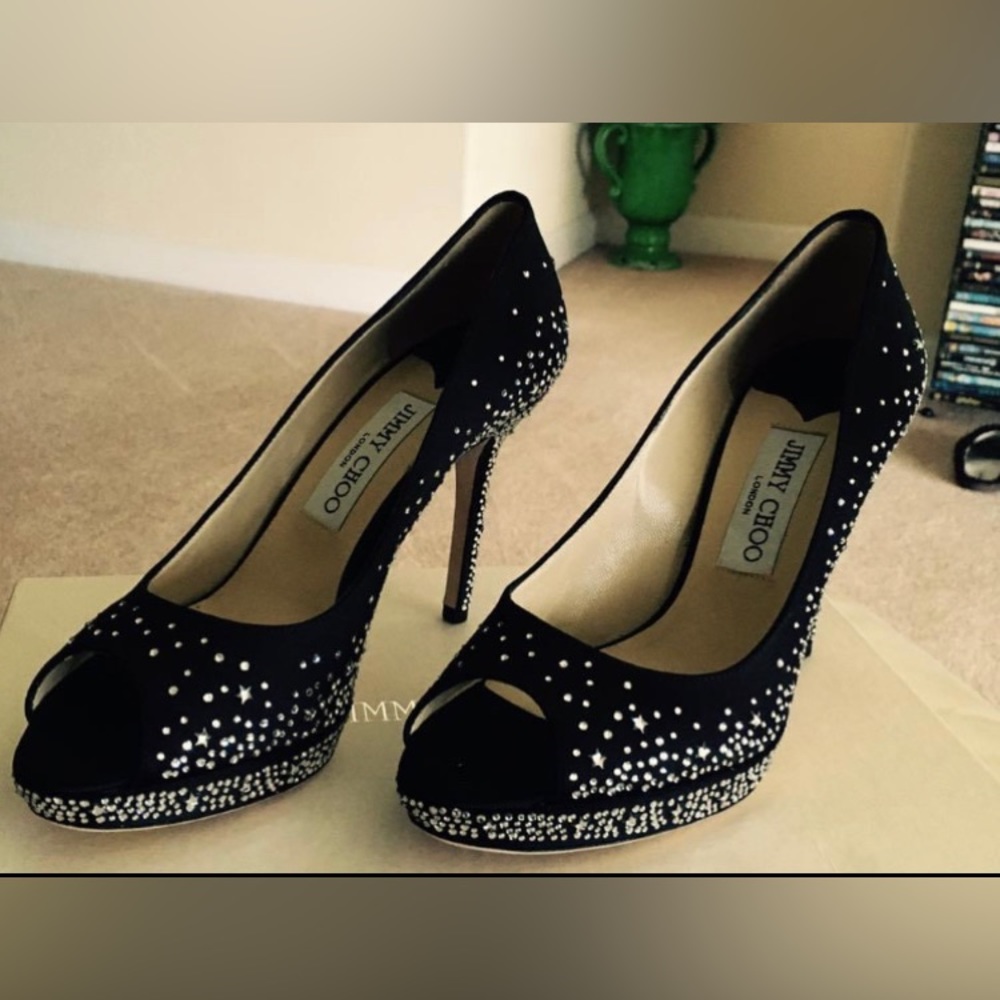 JIMMY Choo London Satin Hotflix black NIB - Picture 15 of 16